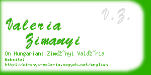 valeria zimanyi business card